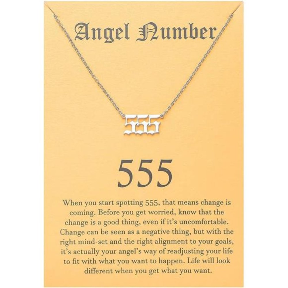 Angel Number Choker Necklace Numerology Jewelry for Women Silver